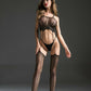 Cindy Love Boob Tube With Attached Garter Stockings Black Size OS
