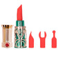 BMS Ruby Kiss 4 in 1 Lipstick Vibrator - Green and Rose Gold