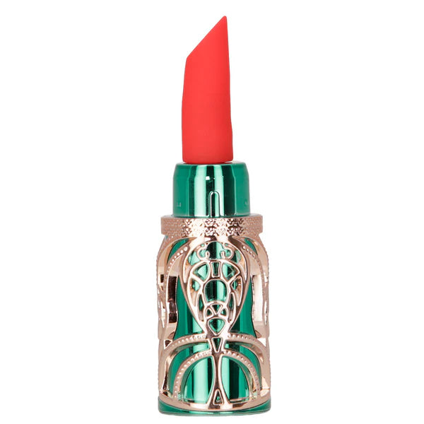 BMS Ruby Kiss 4 in 1 Lipstick Vibrator - Green and Rose Gold