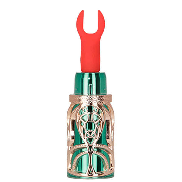 BMS Ruby Kiss 4 in 1 Lipstick Vibrator - Green and Rose Gold
