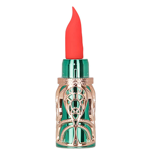 BMS Ruby Kiss 4 in 1 Lipstick Vibrator - Green and Rose Gold