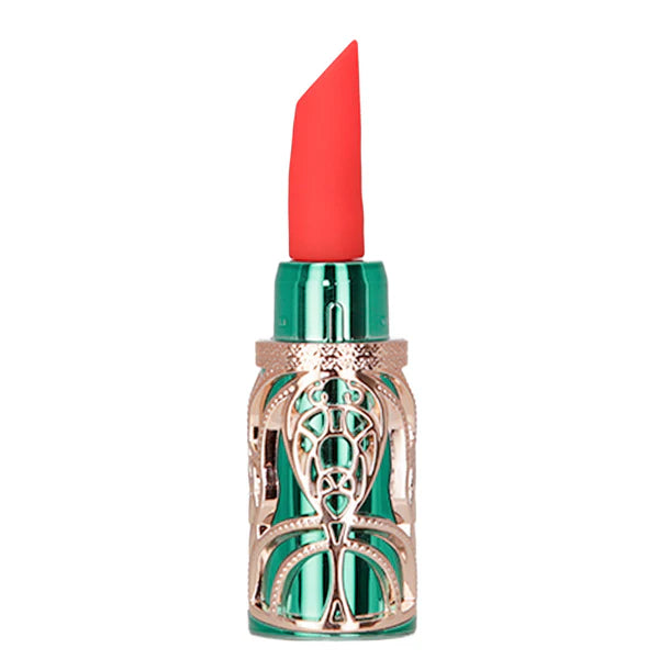 BMS Ruby Kiss 4 in 1 Lipstick Vibrator - Green and Rose Gold