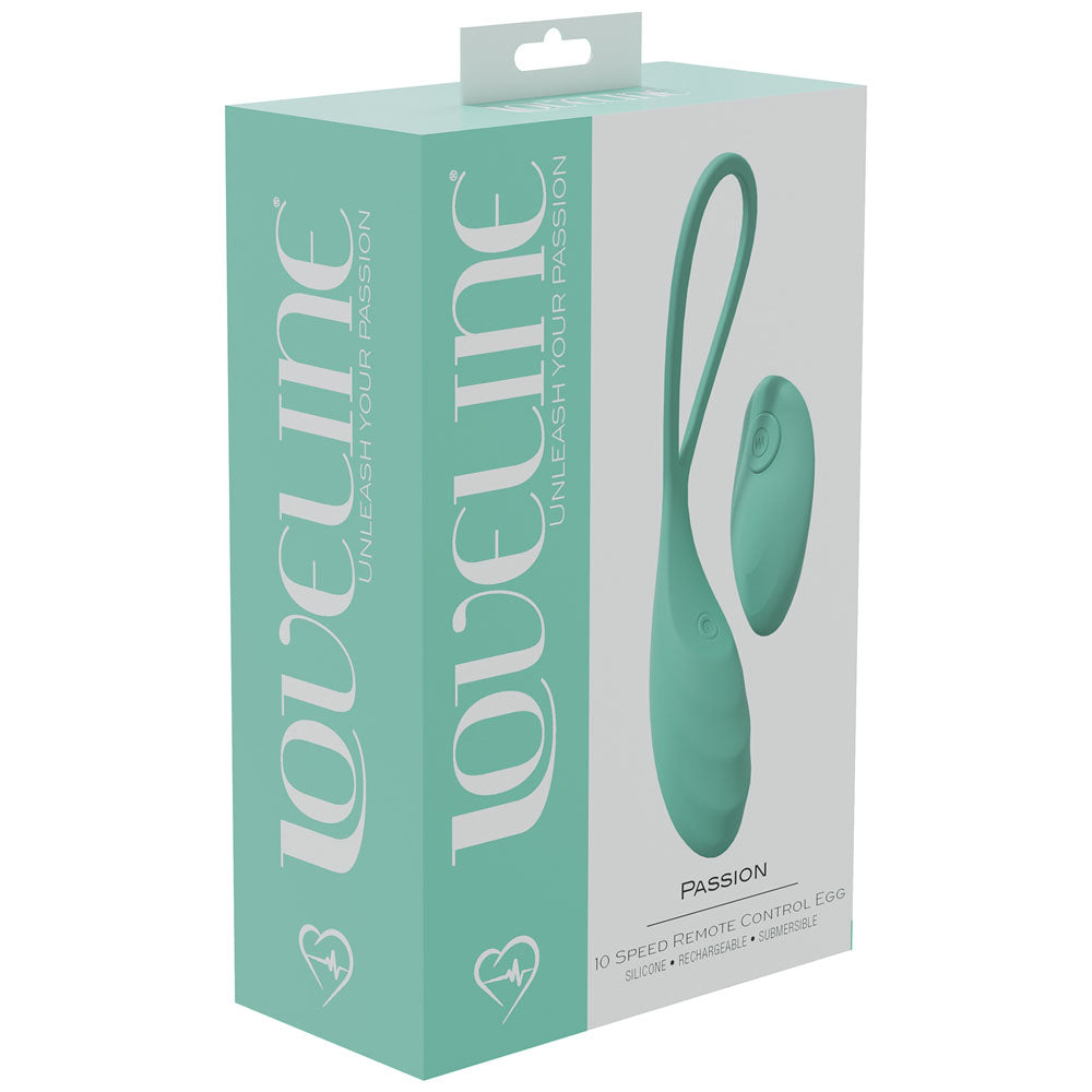 LOVELINE Passion - Green USB Rechargeable Vibrating Egg with Wireless Remote