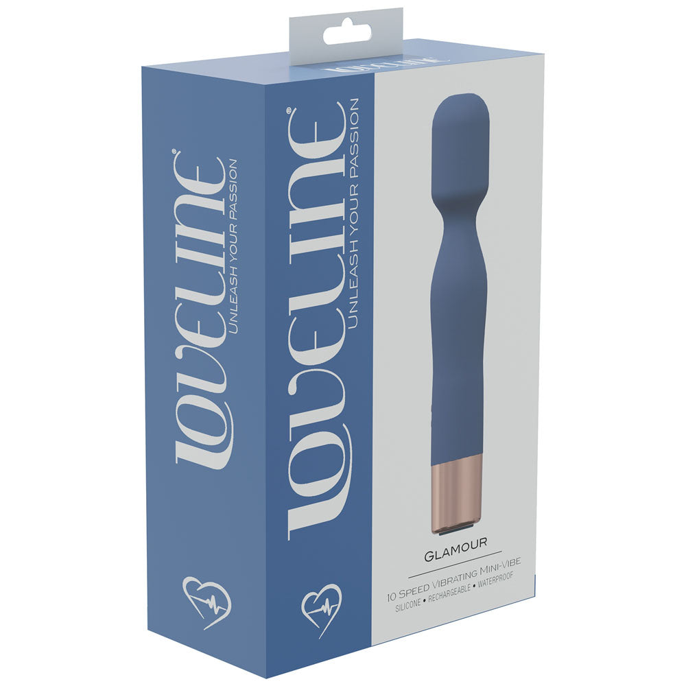 LOVELINE Glamour - Blue 14.4cm USB Rechargeable Massage Wand Vibrator