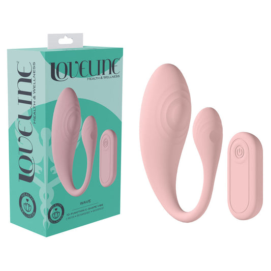 LOVELINE Wave - Pink C-Shaped G-Spot Massager Vibrator with Remote