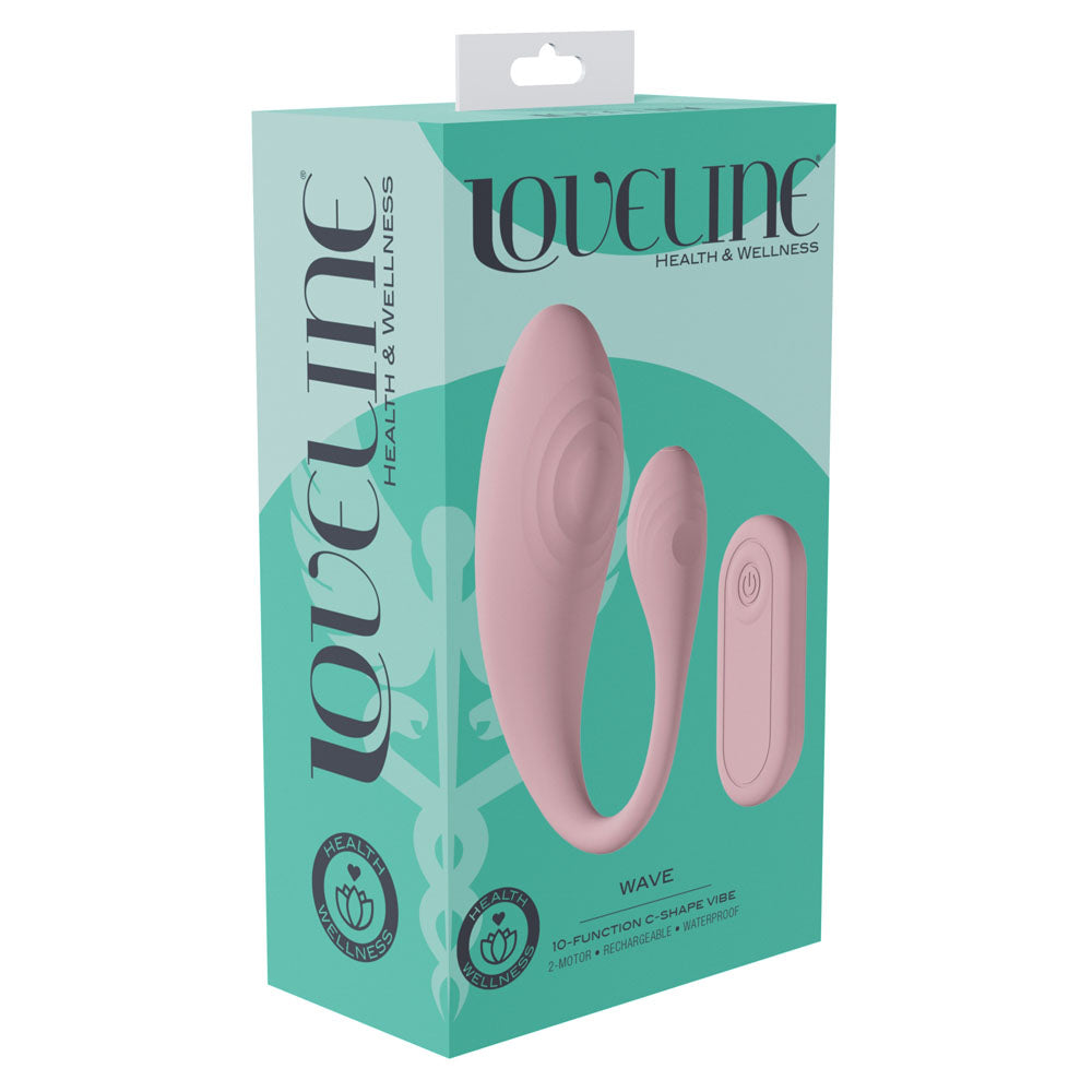 LOVELINE Wave - Pink C-Shaped G-Spot Massager Vibrator with Remote