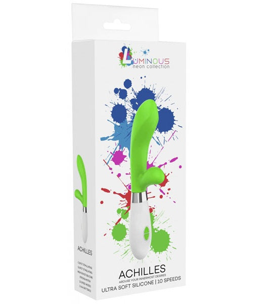 Shots Toys | Lumo Achilles Ultra Soft Silicone 10 Speeds Rabbit Vibrator Green