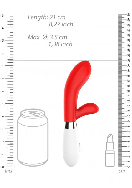 Shots Toys | Lumo Achilles Ultra Soft Silicone 10 Speeds Rabbit Vibrator Red