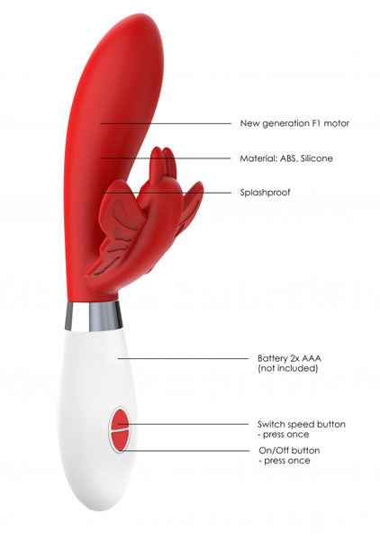 Shots Toys | Lumo Alexios Ultra Soft Silicone 10 Speeds Rabbit Vibrator Red