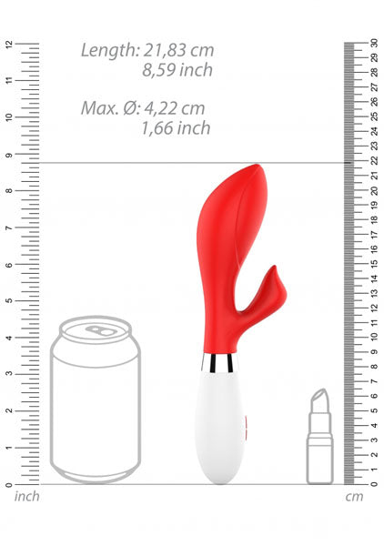 Shots Toys | Lumo Achelois Ultra Soft Silicone 10 Speeds Rabbit Vibrator Red