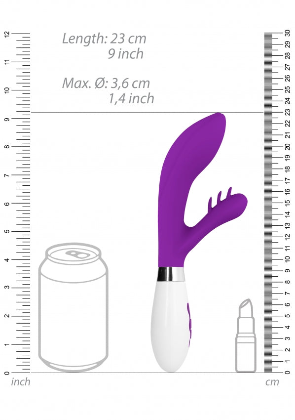Shots Toys | Luna Agave Ultra Soft Silicone 10 Speeds Rabbit Vibrator Purple