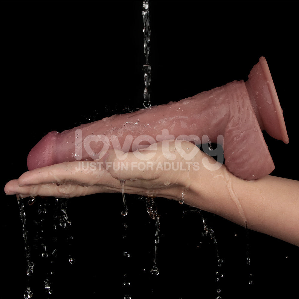 Lovetoy Dual Density Power Cock - 9" Vibrating Dong Flesh
