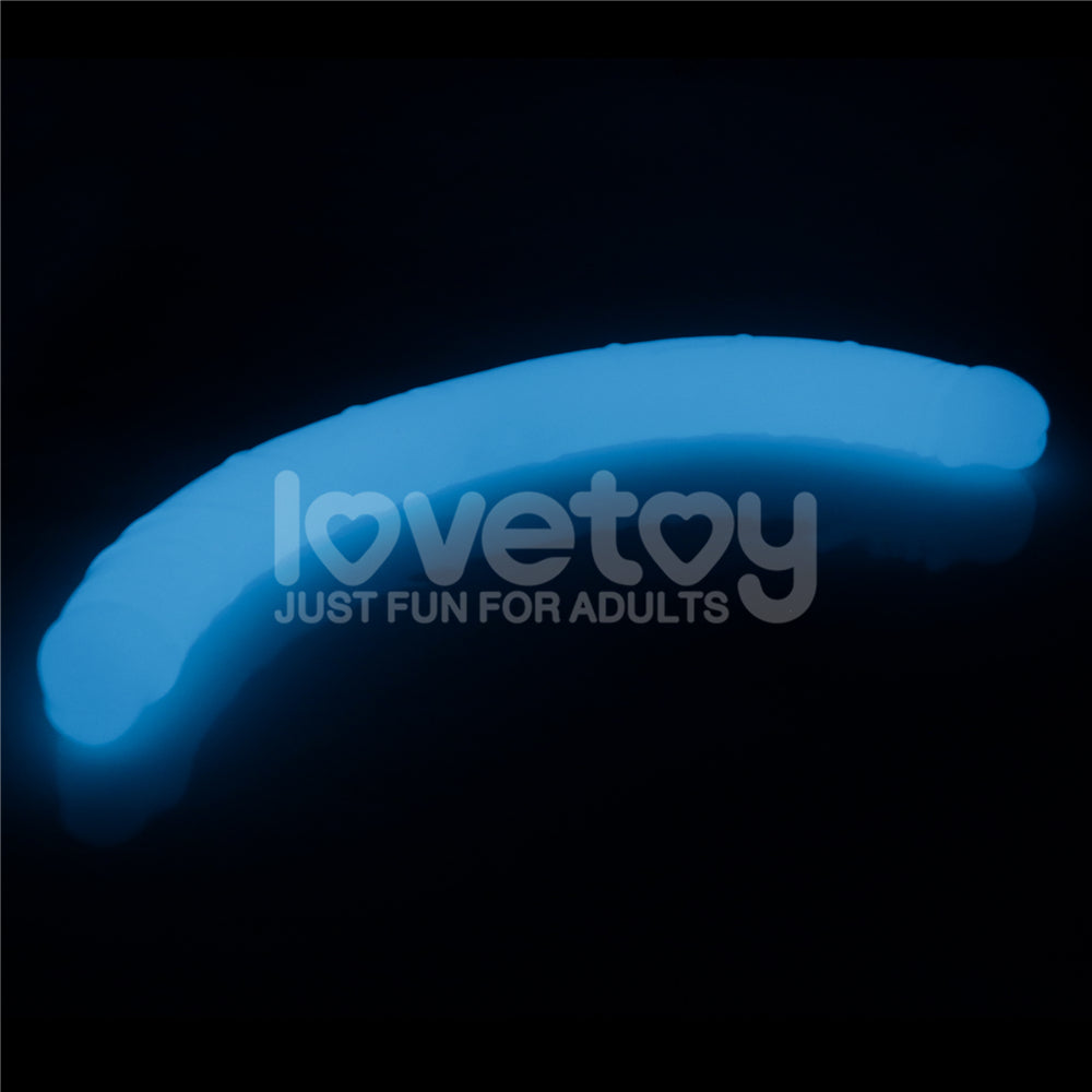 Lovetoy Lumino Play 18.5" Double Dildo - Glow In The Dark Blue 47cm Double Dong
