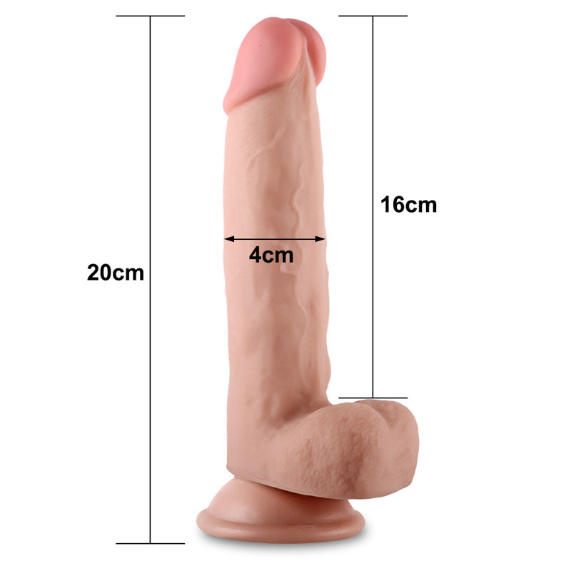 Lovetoy Sliding Skin Dual Layer Dong - Flesh 20.3m (8") Dong with Flexible Skin