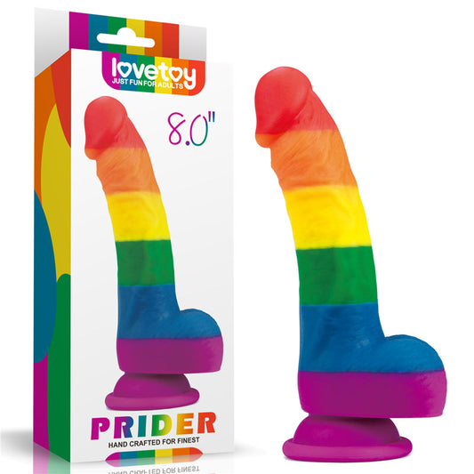 Lovetoy Prider 8" Rainbow Dildo