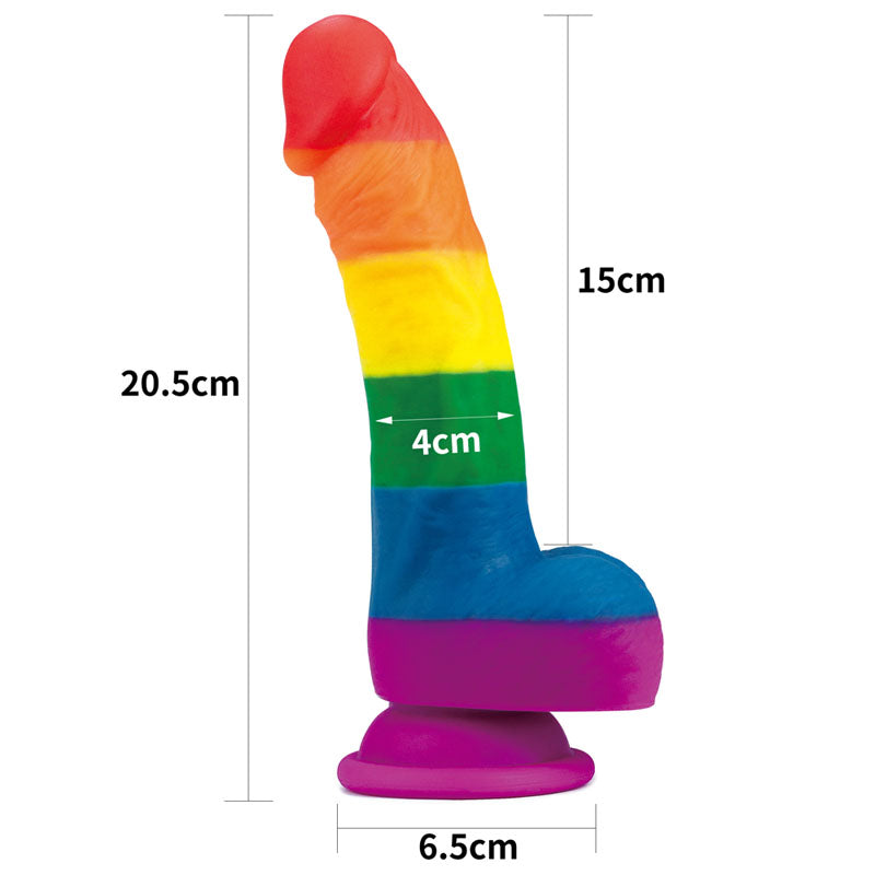 Lovetoy Prider 8" Rainbow Dildo