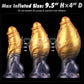 Lovetoy Aerosx 7.5" Dual Density Gold/Blue 24cm Inflatable Fantasy Dildo