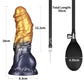 Lovetoy Aerosx 7.5" Dual Density Gold/Blue 24cm Inflatable Fantasy Dildo