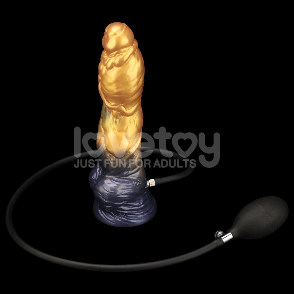 Lovetoy Aerosx 10" Dual Density Gold/Blue 33cm Inflatable Fantasy Dildo