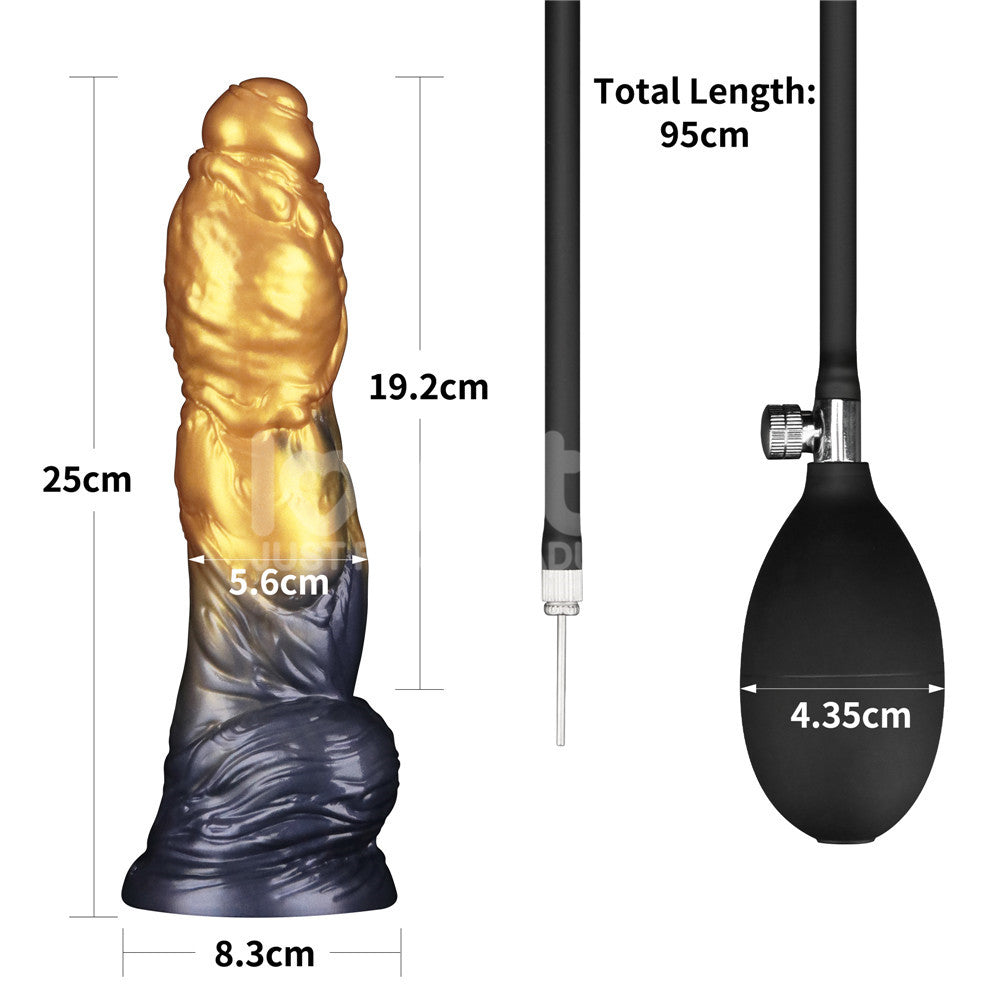 Lovetoy Aerosx 10" Dual Density Gold/Blue 33cm Inflatable Fantasy Dildo