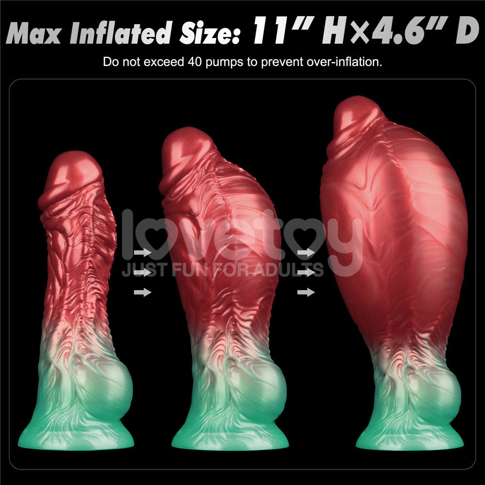 Lovetoy Aerosx 8" Red/Green 28cm Dual Density Inflatable Fantasy Dildo