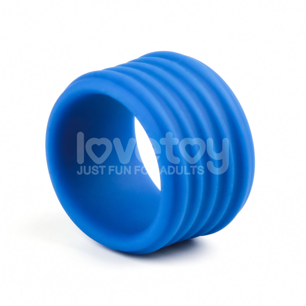 Lovetoy Pinnacle Pro Deep Rib Grip - Blue Cock Ring