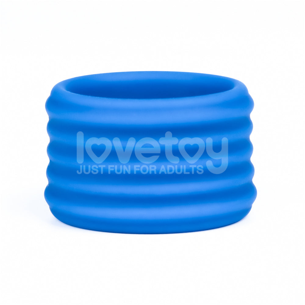 Lovetoy Pinnacle Pro Deep Rib Grip - Blue Cock Ring