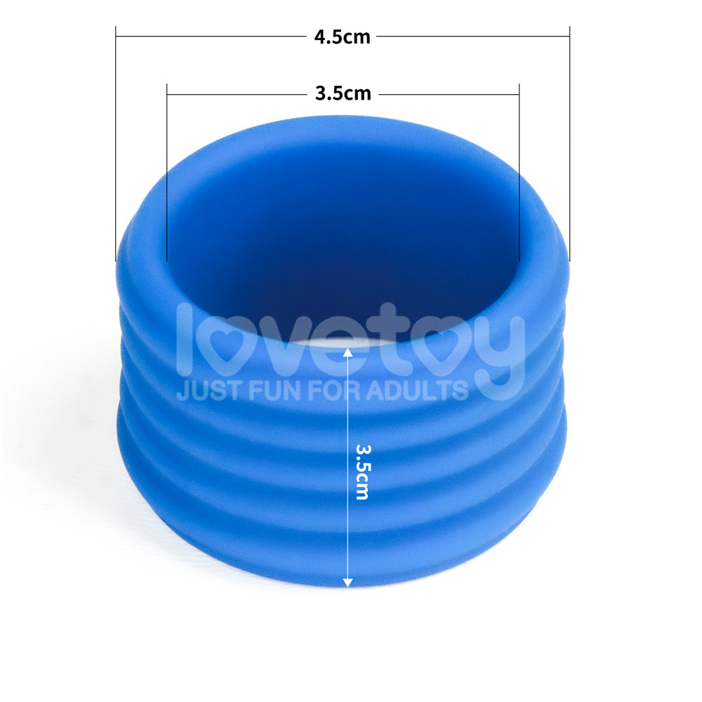 Lovetoy Pinnacle Pro Deep Rib Grip - Blue Cock Ring