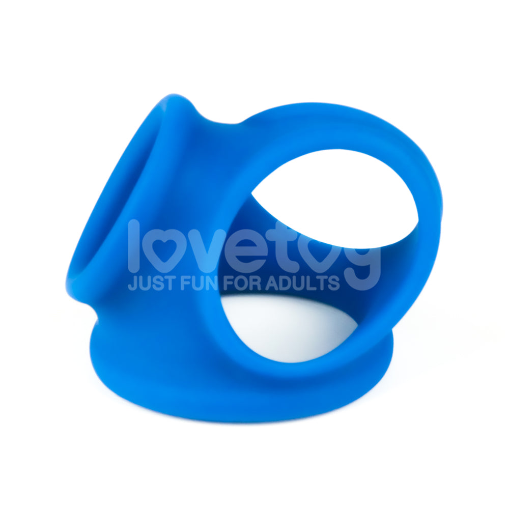 Lovetoy Pinnacle Pro Trio Grip Enhancer - Blue Cock & Balls Ring
