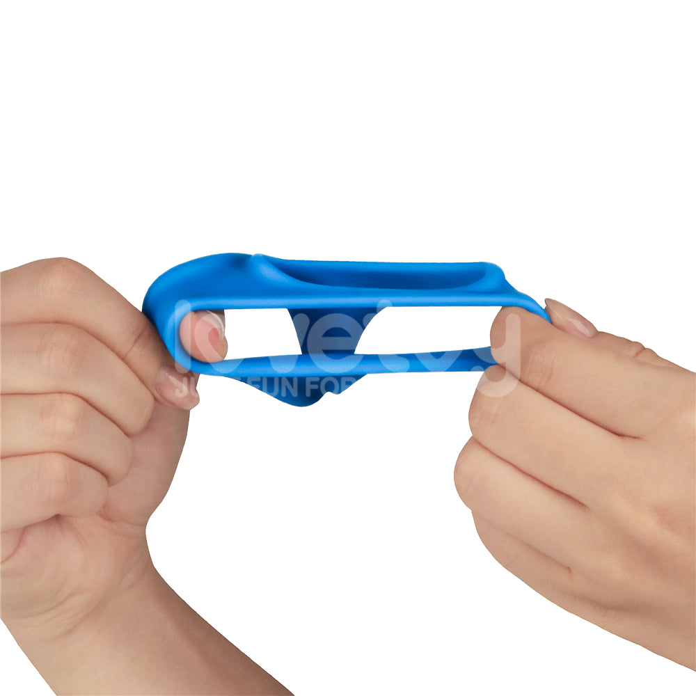 Lovetoy Pinnacle Pro Trio Grip Enhancer - Blue Cock & Balls Ring