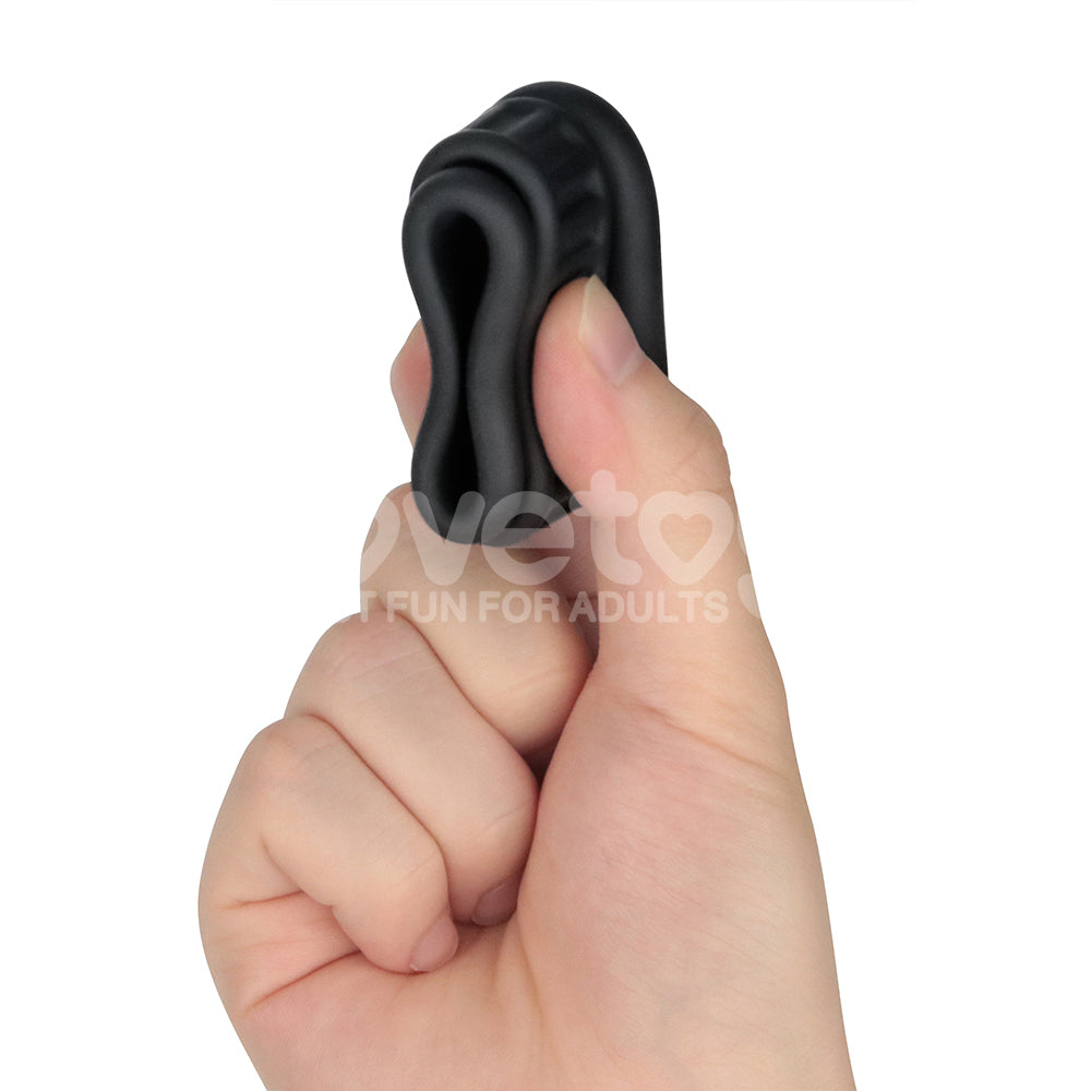 Lovetoy Pinnacle Pro Twin Grip Enhancer - Black Cock & Balls Ring