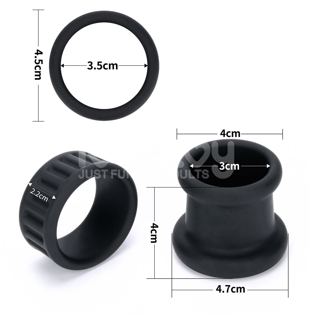 Lovetoy Pinnacle Pro Twin Grip Enhancer - Black Cock & Balls Ring
