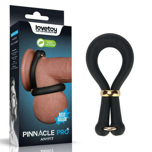 Lovetoy Pinnacle Pro Anyfit Stretcher - Black Adjustable Cock Ring