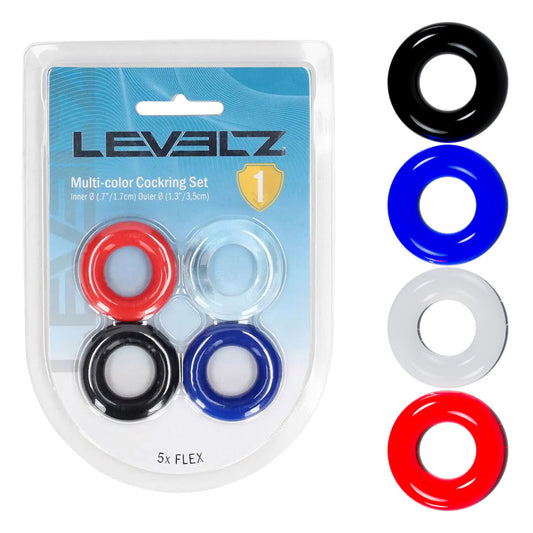 Shots Toys | LEVELZ Multicolour Cock Ring Set - 4 Pack