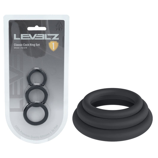 Shots Toys | LEVELZ Classic Silicone Cock Ring Set - XS/S/M - Set of 3 Sizes