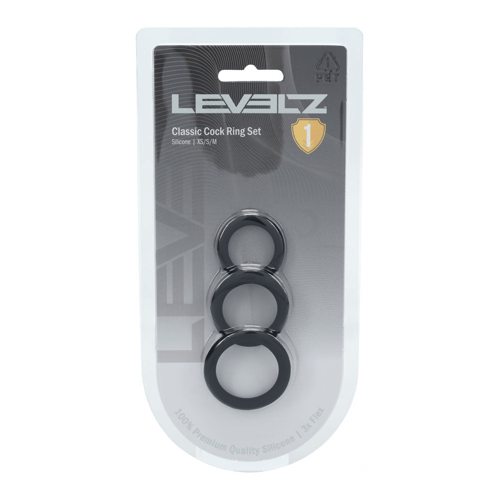 Shots Toys | LEVELZ Classic Silicone Cock Ring Set - XS/S/M - Set of 3 Sizes