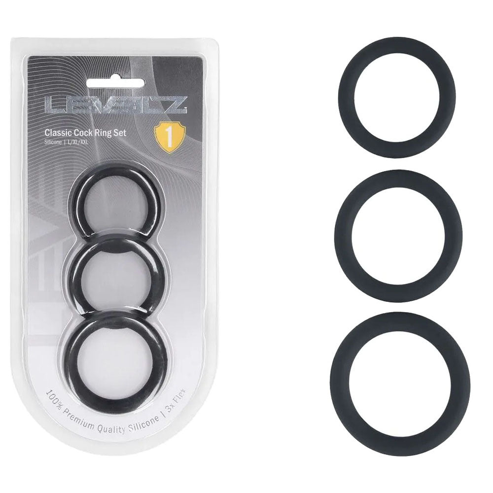 Shots Toys | LEVELZ Classic Silicone Cock Ring Set - L/XL/XXL