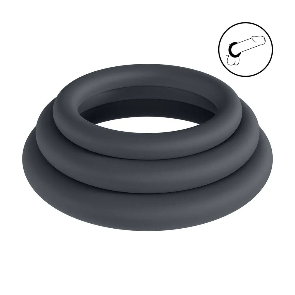 Shots Toys | LEVELZ Classic Silicone Cock Ring Set - L/XL/XXL