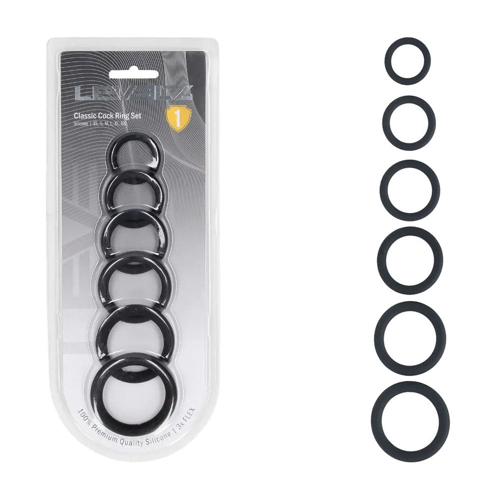 Shots Toys | LEVELZ Classic Silicone Cock Ring Set of 6 Sizes