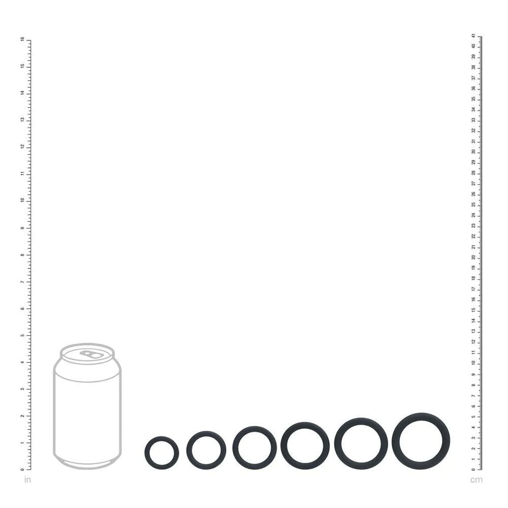 Shots Toys | LEVELZ Classic Silicone Cock Ring Set of 6 Sizes