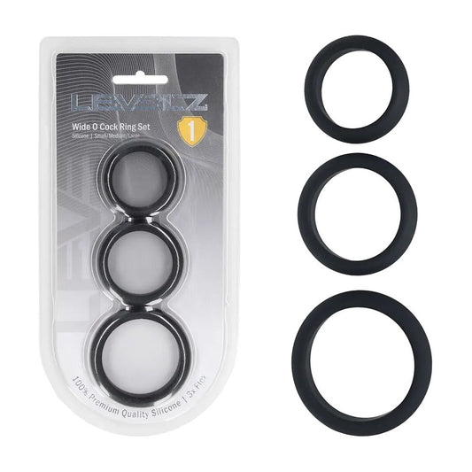 Shots Toys | LEVELZ Wide O Silicone Cock Ring Set of 3 - S/M/L
