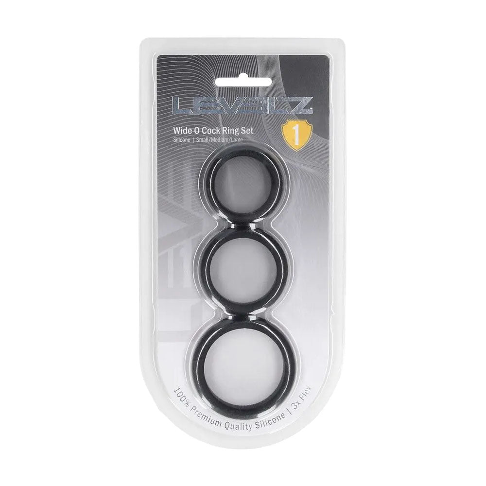 Shots Toys | LEVELZ Wide O Silicone Cock Ring Set of 3 - S/M/L