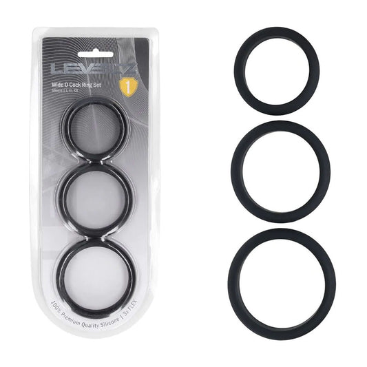 Shots Toys | LEVELZ Wide O Silicone Cock Ring Set of 3 - L/XL/2X