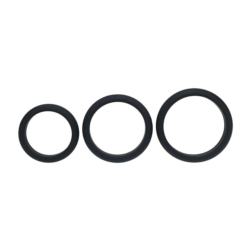 Shots Toys | LEVELZ Wide O Silicone Cock Ring Set of 3 - L/XL/2X