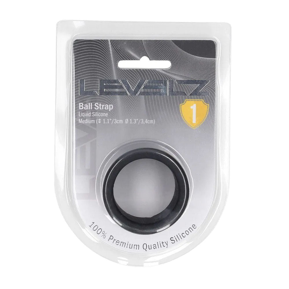 Shots Toys | LEVELZ Liquid Silicone Ball Strap - M - Black