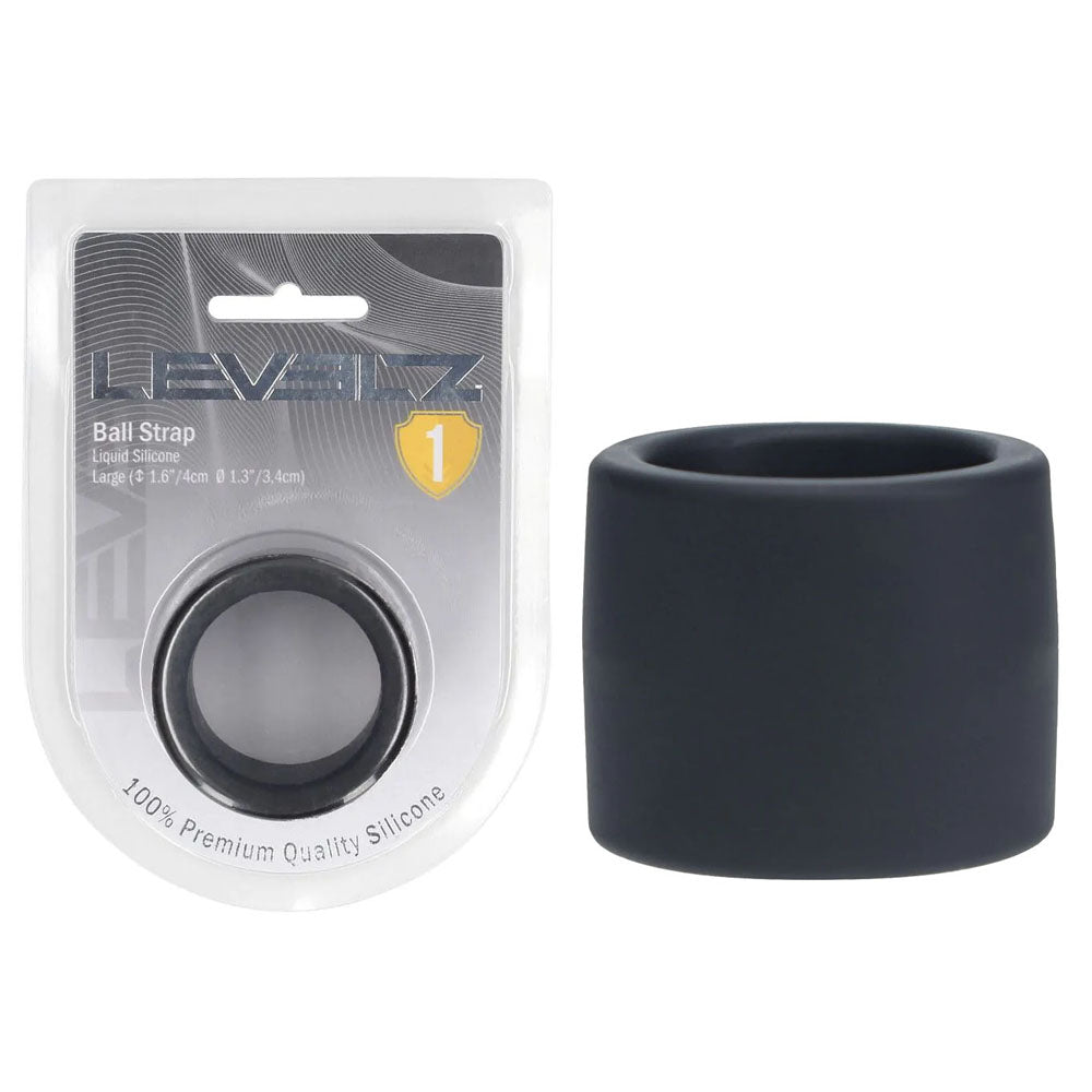 Shots Toys | LEVELZ Liquid Silicone Ball Strap - L - Black