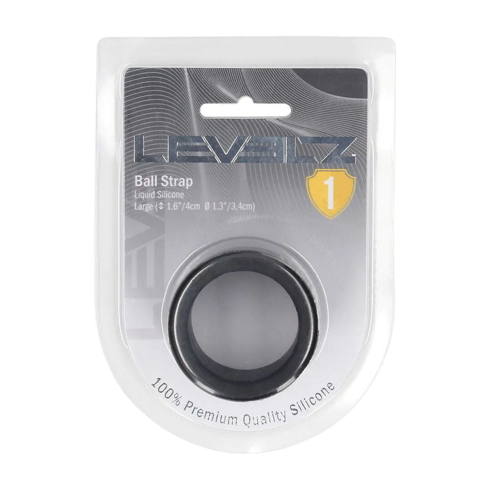 Shots Toys | LEVELZ Liquid Silicone Ball Strap - L - Black
