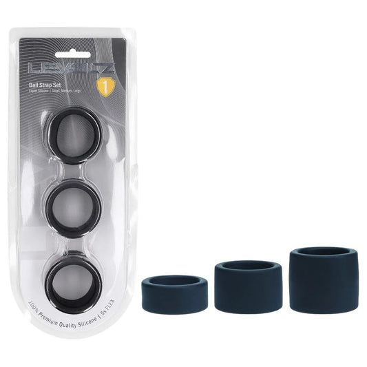 Shots Toys | LEVELZ Liquid Silicone Ball Strap Set of 3 - Ball Stretchers - Set of 3 Sizes