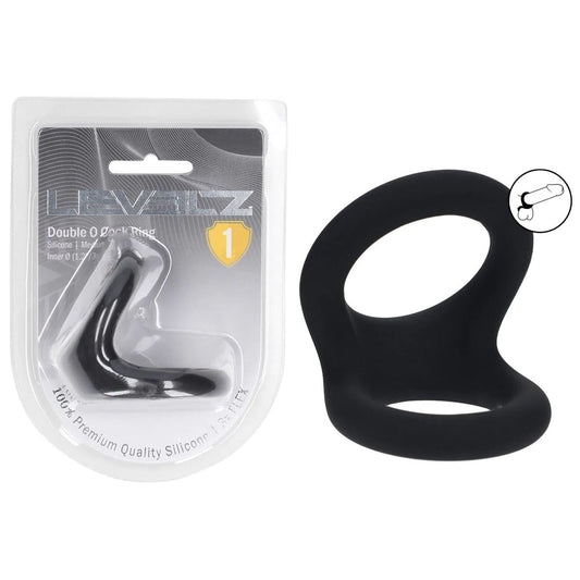 Shots Toys | LEVELZ Double O Silicone Cock Ring - M - Black