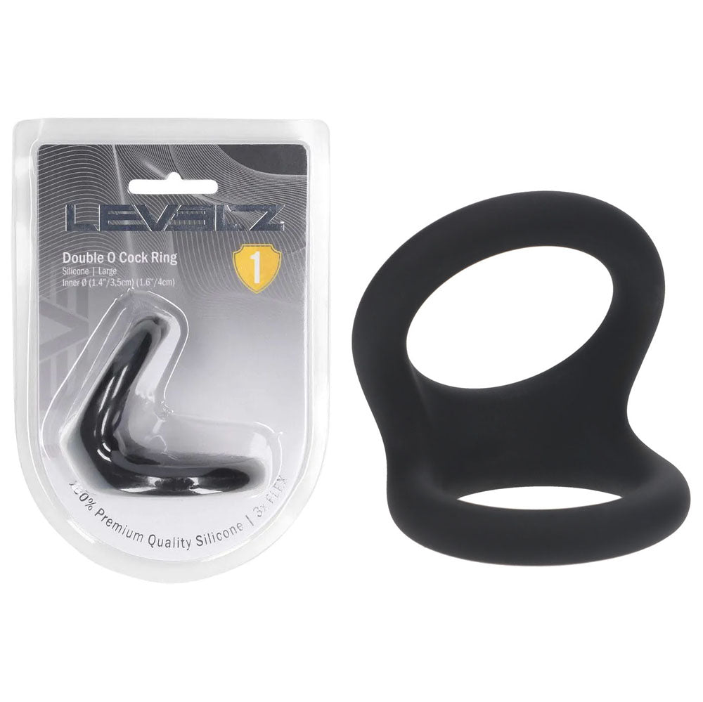 Shots Toys | LEVELZ Double O Silicone Cock Ring - L - Black